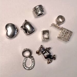 Solid Sterling Silver European Bead Charm Set
